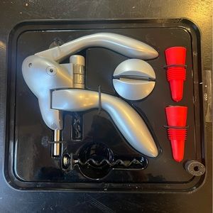 NWT Houdini Deluxe Lever Corkscrew w/ Foil Cutter & Stoppers